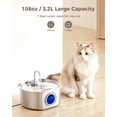 thumbnail image 2 of Fuente de agua para gatos Neareal de acero inoxidable de 3,2 L con ventana, 2 of 8