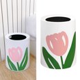 thumbnail image 3 of Poubelle Florale, Corbeille à Déchets De Style Moderne à Grande Bouche, Poubelle Pour Cuisine, Salle De Bain, Chambre à Coucher(Round S), 3 of 14