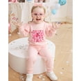 thumbnail image 3 of Baby Girl Clothes 12 Months Girls First Birthday Outfit 1 Year Old Girl Birthday Long Sleeve Sweatshirt Top Pants Set for Baby Girl Gift Pink, 3 of 6