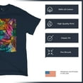 thumbnail image 4 of Tee Hunt Lovable Cat T-Shirt Dean Russo Colorful Felis Catus Men's Tee, Navy Blue, Large, 4 of 5