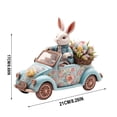 thumbnail image 2 of 2D Acrylic Easter Bunny Driving Car Ornament, Whimsical Spring Desktop Decor, 3 Design Options for Home, Office, and Easter Celebrations, 2 of 3