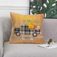 thumbnail image 2 of Rustic Pumpkin Farmhouse Pillow Covers Vintage Buffalo Plaid Truck Pumpkin Sign Thanksgiving Day Harvest Home Decor Cushion Case Decorative Fall Couch 18x18 Inch (Truck), 2 of 5