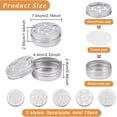thumbnail image 2 of 15 Pack 2 oz Aluminium Tins with Hollow Lid 5 Style Refillable Screw Lid Round Jars Sample for Cosmetic Aromatherapy Air Freshener Candles Travel Storage Beads Colorful, 2 of 6