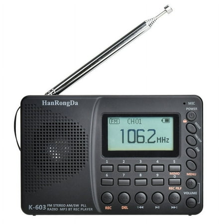 K-603 Portable Digital Radio LCD Display FM AM SW Radio with BT Speaker