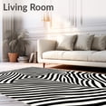 thumbnail image 2 of ODIKA 4'x6' Machine Washable Non-Slip Area Rug, Boho Zigzag Inspired High Traffic Rug with Pad, Black, 661235, 2 of 8