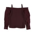 thumbnail image 2 of bar III Blusa con botones sólidos para mujer, rojo, extra pequeña, 2 of 2