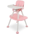 thumbnail image 1 of Silla Periquera de Bebe para Comer 2 en 1 Convertible en Silla y Mesa de Estructura Firme con Broches de Seguridad y Patas Antideslizantes Rosa, 1 of 4