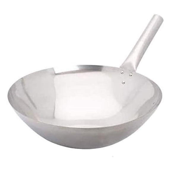 16" Single Handle Stainless Steel Chinese Wok