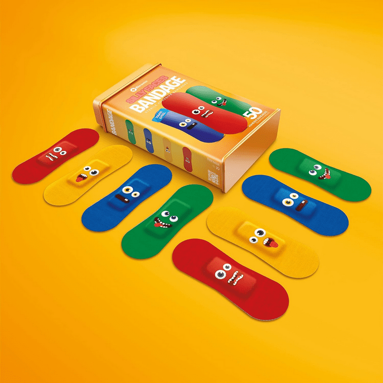BioSwiss Bandages, Silly Faces Shaped Self Adhesive Bandage