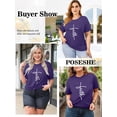 thumbnail image 4 of Chulianyouhuo Faith Women Plus Shirt Graphic Christian Casual Vintage Tshirt Short Sleeve Summer Oversized Tee Tops, 4 of 9