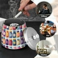 thumbnail image 4 of Yayeee Ashtray with Lid for Cigarette Smokeless Stainless Steel Home Ash Holder, Blue Jam Jars, 4 of 7