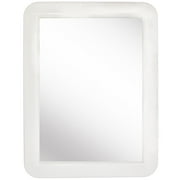 CEREM Magnetic Locker Mirror, White 5" x 7" - Real Glass Make-up Mirror - Locker Accessory for School, Home, Gym, Office
