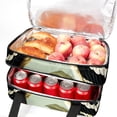 thumbnail image 5 of Woodpecker Double Layered Insulated Lunch Bag with Two Compartments - Large Capacity Refrigerated Meal Bag for Hand Carry - 7.1x11.4x16.1 Inches, 5 of 6