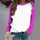 thumbnail image 1 of Liquidación de ICHUANYI, camiseta de manga raglán para mujer, cuello redondo suelto de color, jersey de manga larga, camiseta de manga larga con cuello redondo/camisa ICHUANYI WER202308170485, 1 of 7