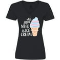 thumbnail image 3 of Inktastic All You Need is Ice Cream with Ice Cream Cone Women's V-Neck T-Shirt, 3 of 5