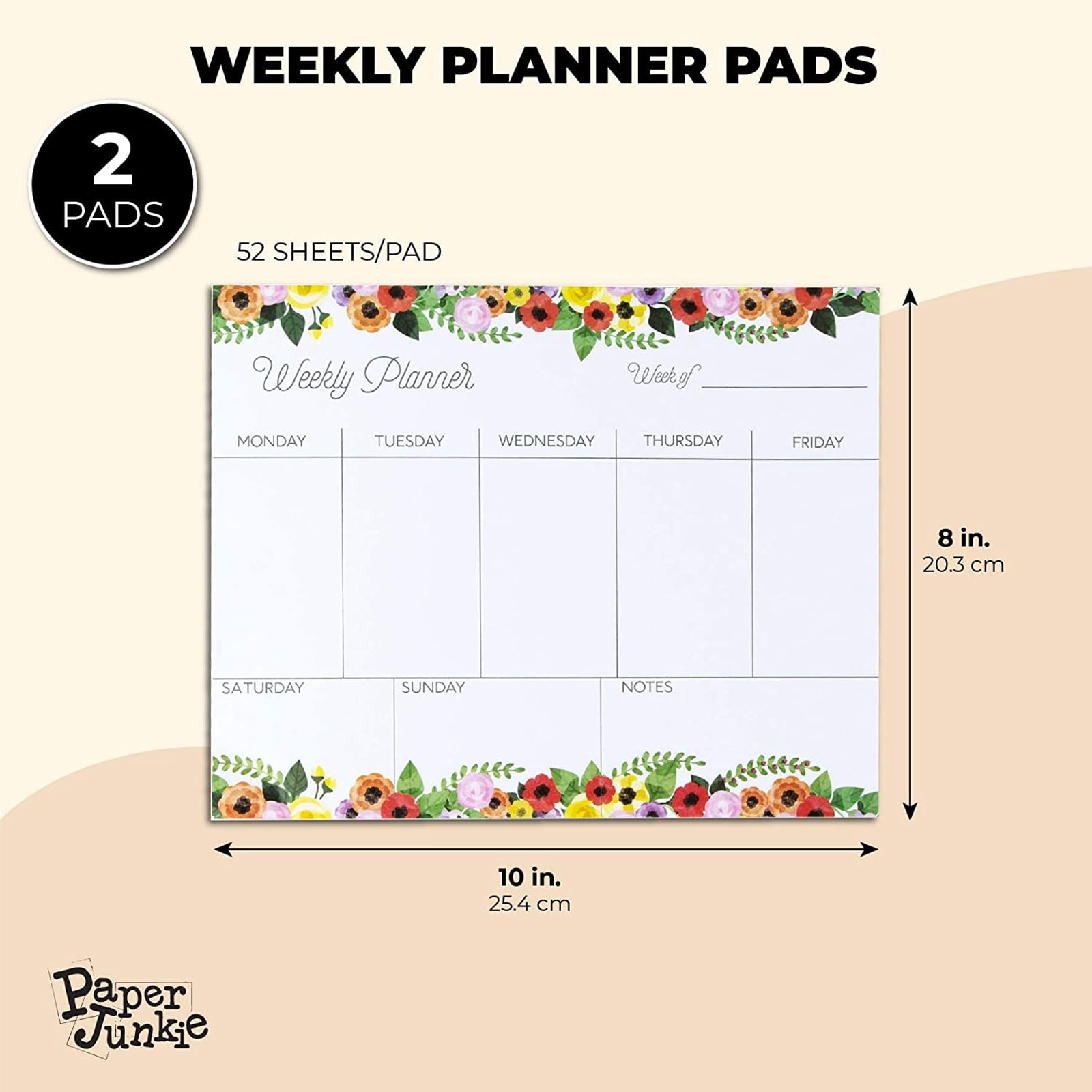 Details about   NEW Undated Weekly Pad Planner Acadia Tan 
