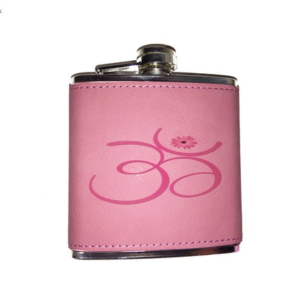 

KuzmarK Pink Leather Flask - Om Pink Flower