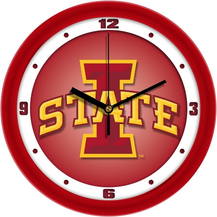 Iowa State Cyclones 11.5'' Suntime Premium Glass Face Dimension Wall Clock