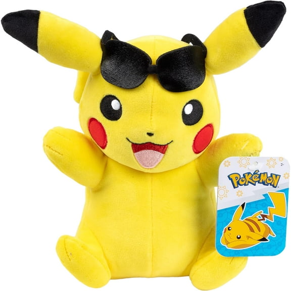 Pokemon 8" Pikachu Plush with Sunglasses Accessory - Officially Licensed - Soft Stuffed Animal Toy Figure - Gift for Kids, Boys, Girls - 2