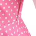 thumbnail image 5 of Cmfcve Polka Dot Swing Dress for Women 1950s Vintage Hepburn Style Party Midi Dress Short Sleeve A-Line Cocktail Dress With Button, 5 of 8