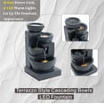 thumbnail image 5 of 29'' Terrazzo Style LED Outdoor Indoor Water Fountain with Cascading Bowls & Stacked Stones – 4-Tier Ideal Waterfalls for Gardens,Patios to Create a Serene Retreat in Outdoor Living Areas,Black, 5 of 8