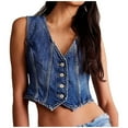 thumbnail image 6 of Women's Fashion Casual V Neck Denim Top Adjustable Vest Jean Tank Top Amour Vest And Empower Vest Winter Trees Vest And Shirt Set Long Puff Vest for Women Womens tail Vest Womens Plaid Vest Old Mill, 6 of 6
