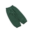 thumbnail image 2 of TiaoBug Summer Cotton Linen Bloomer Pants for Girls Boys Solid Color Breathable Casual Long Harem Sweatpants Dark Green 7-8, 2 of 2