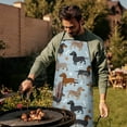 thumbnail image 4 of Cute Dachshund and Dog Footprint Apron-Garden Aprons for Women with Pockets-Cotton Linen Waterproof Kitchen Cooking Gardening Aprons Adjustable for Kitchen,Cooking,BBQ and Salon 33x27 Inch, 4 of 7