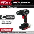 thumbnail image 4 of Hyper Tough 20V Brushless 1/2 in 2-Speed Cordless Hammer Drill, Model 6080, Battery Included, 4 of 15