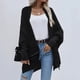 thumbnail image 3 of Qarigey Cárdigan de poliéster para mujer, suéter portátil con estilo, lavable, transpirable, a la moda, para exteriores, suéteres abiertos Abrigos y chamarras Negro, 3 of 4