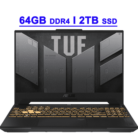 Asus TUF F15 Premium Gaming Laptop 15.6" FHD IPS 144Hz 12th Gen Intel 14-Core i7-12700H Processor 64GB DDR4 2TB SSD GeForce RTX 4060 8GB Graphic Backlit Thunderbolt4 USB-C Win11 Gray