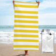 thumbnail image 1 of Toalla de playa de microfibra con estampado de rayas amarillas y cáscara de limón: toalla grande, de secado rápido, suave, ligera y sin arena, 160 x 80 cm, 1 of 4