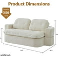 thumbnail image 2 of 78.75" Convertible Folding Sofa Bed Full Size, Memory Foam Floor Couch with 2 Pillows, Boneless Loveseat Sleeper with Removable Cushion, Corduroy Curved Couch Bed for Living Room, Cream, 2 of 7