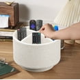 thumbnail image 7 of Mgkitch 360°Rotatable TV Remote Control Holder with 4 Compartments,PU Leather Nightstand Storage Box, Desk Organizer/Caddy/Tray for Pen,Cosmetics,Controllers,Phone,Office Supply,Home Decor, 7 of 7