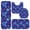 Paisley and Floral Blue Pattern, variant on Paisley and Floral Beige Pattern Bathroom Rug Set 4 Piece,Includes Contour,Lid Cover,Bath Mat,Non-Slip Extra Soft Absorbent Washable