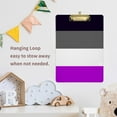 thumbnail image 5 of FMSHPON Horizontal Lines Black Grey White Purple Clipboard Hardboard Wood Nursing Clip Board and Pull for Standard A4 Letter 13x9 inches, 5 of 5