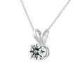 thumbnail image 2 of SuperJeweler 1/4 Carat Lab Grown Diamond Solitaire Necklace In Sterling Silver With Free Chain For Women, 2 of 5