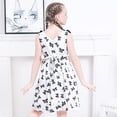 thumbnail image 3 of Sunny Fashion Girl Dress Black White Bow Tie Sleeveless Sundress Cotton Butterfly 10 Years, 3 of 5