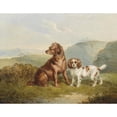 thumbnail image 2 of Charles Jones 24x20 Black Ornate Framed Double Matted Museum Art Print Titled: Two Dogs (1857), 2 of 5