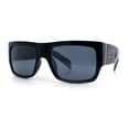 thumbnail image 4 of Locs Mens Day of Dead Skull Print Thick Arm Rectangle Horn Rim Sunglasses Beige, 4 of 8