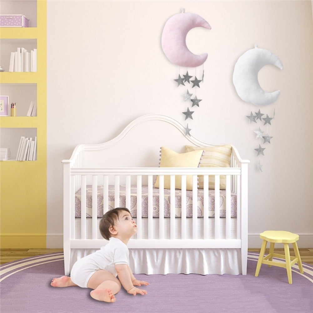 AU_ Wall Backdrop Children Room Hanging Moon Stars Stuffed Decor Baby Bedroom Tr