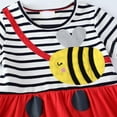 thumbnail image 3 of Emy Dola 2-7T Toddler Girls Cotton Dress Short Sleeve Cartoon Graphic A-Line Dresses for Little Kids - 1Pcs Bees, 3 of 6