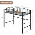 thumbnail image 2 of Festisoul Loft Bed Twin Size with Stairs and Arched Guardrail, Sturdy Metal Slats Bed Frame, Noise Free, No Box Spring Needed for Dorm, Space Saving, Black, 2 of 10