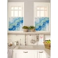 thumbnail image 5 of Turquoise Blue Marble 2 Panel Kitchen Curtains for Small Windows, Abstract Art Modern Fluid Marble Bathroom Tier Curtain, Short Window Treatment for Bedroom/Living Room 55"x36", 5 of 6