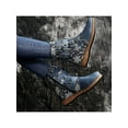 thumbnail image 4 of Frontwalk Womens Booties Zip Up Ankle Boot Mid Calf Flat Boots Casual Retro Bootie Ladies Buckle Strap Winter Shoes Blue 10.5, 4 of 6