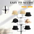 thumbnail image 4 of 7-Tier Rotating Hat Display Rack Stand Metal Freestanding Hats Storage Rack with 35 Hooks Hat,Cowboy Baseball Hats Organizer Rack with Wheels, 4 of 18