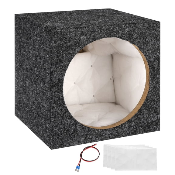 8 Inch Ported Wooden Speaker Enclosure, Gray Single Vented Subwoofer Boxes Car Audio Truck Speaker Box for DIY Home Vehicle Audio Custom Sound Supplies