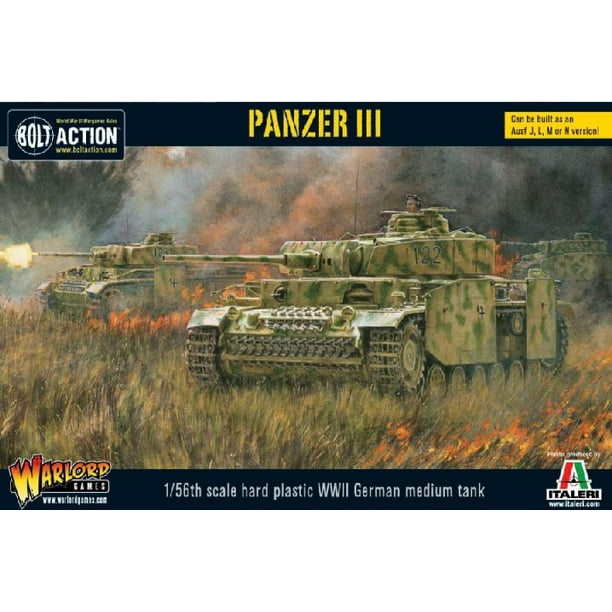 Action de Boulon 28mm: WWII Panzer III Char Moyen Allemand (Plastique)