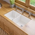 thumbnail image 2 of ALFI brand ABF3219DUD-W White 32" x 19" Double Bowl Fireclay Kitchen Sink w Grid, 2 of 7