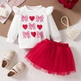 thumbnail image 2 of Fsqjgq Toddler Baby Girl Valentines Day Outfit Letter Sweatshirt Ruffle Long Sleeve T-Shirt Tops Tulle Tutu Skirt Set Toddler Girls Spring Fall Clothes 3Y, 2 of 9